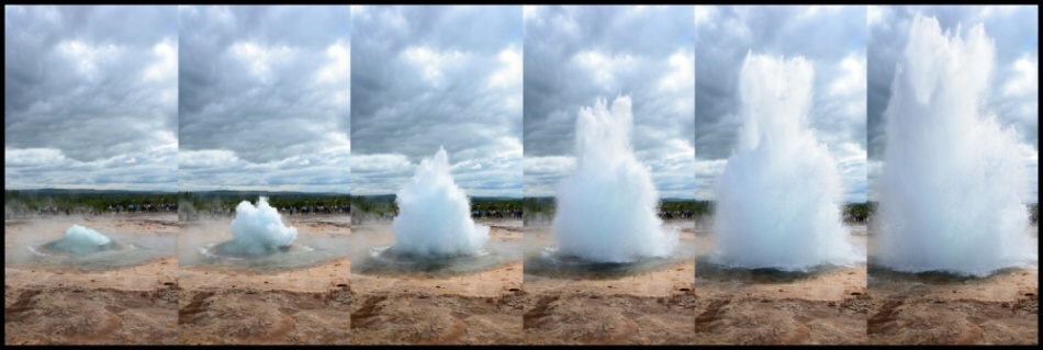 Série fotografií Geysiru