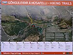 Mapa turistických cest v okolí Húsafellu